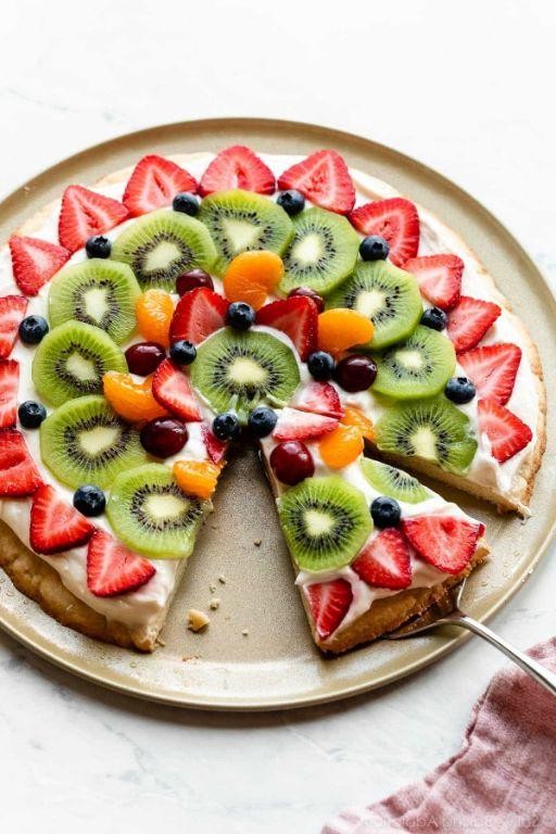 Frosted Sugar Cookie Fruit Pizza
