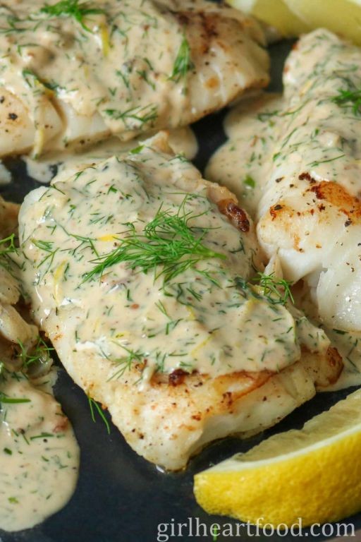 Frozen Cod with Creamy Dill Sauce