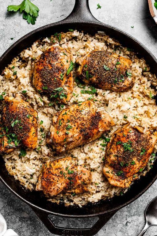 Garlic Butter Chicken and Rice Casserole