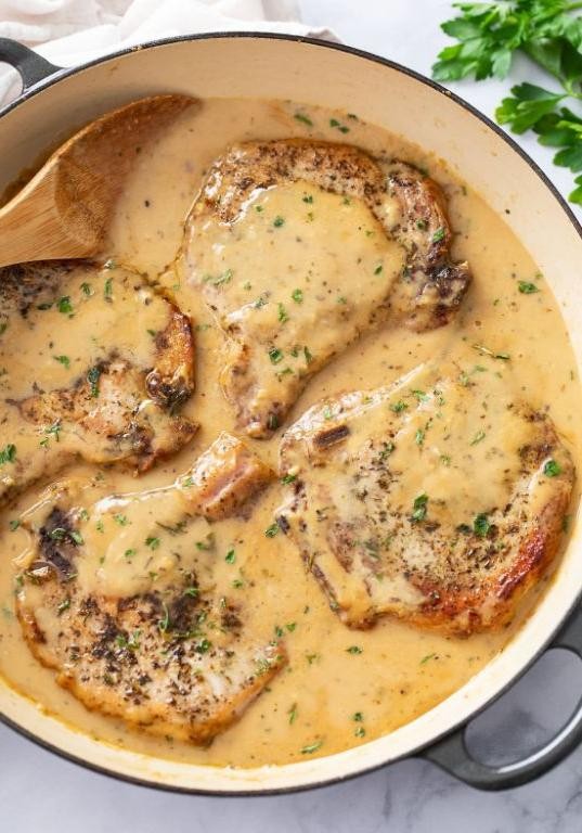 Garlic Butter Parmesan Pork Steaks