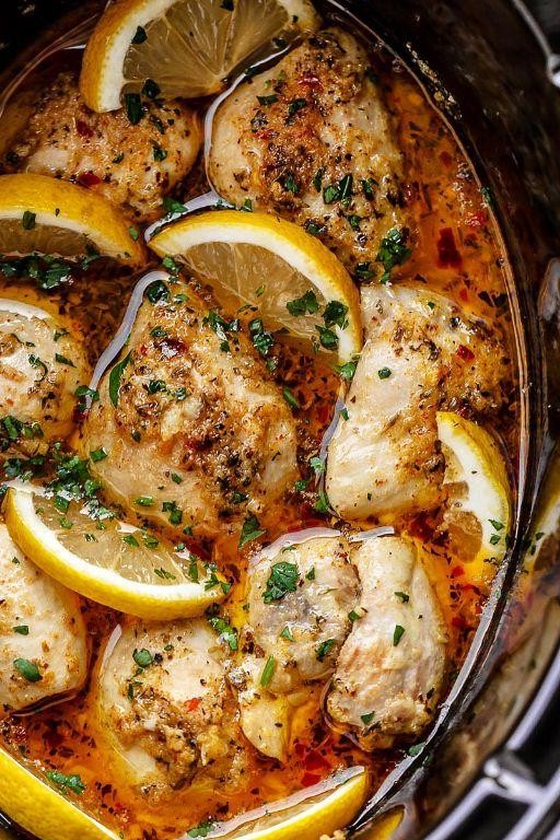 Garlic Butter Slow Cooker Chicken Thighs