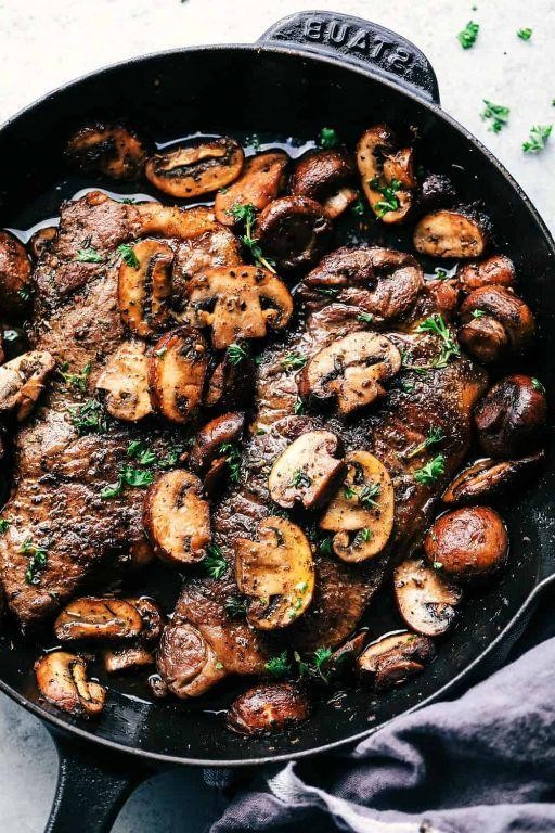 Garlic Butter Steak and Mushroom Skillet