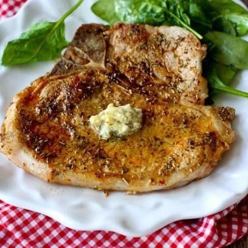 Garlic Herb Butter Boneless Pork Chops