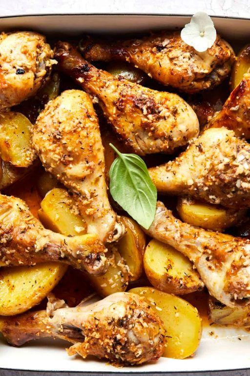 Garlic Parmesan Baked Chicken Drumsticks