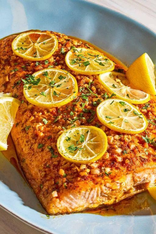 Garlic and Lemon Roasted Salmon