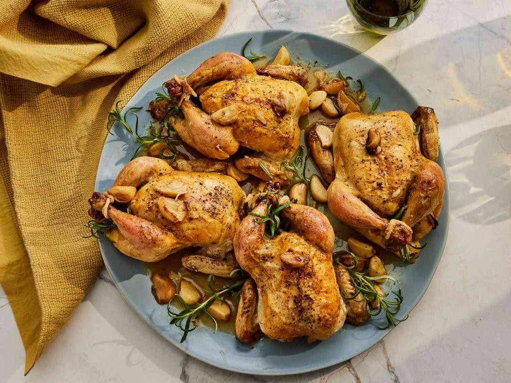 Garlic and Rosemary Infused Roasted Cornish Hen