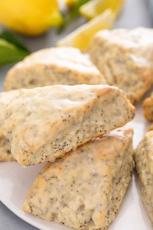 Glazed Lemon Poppyseed Scones