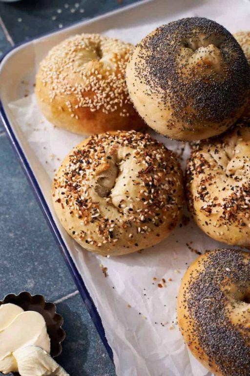 Golden Sourdough Discard Bagels