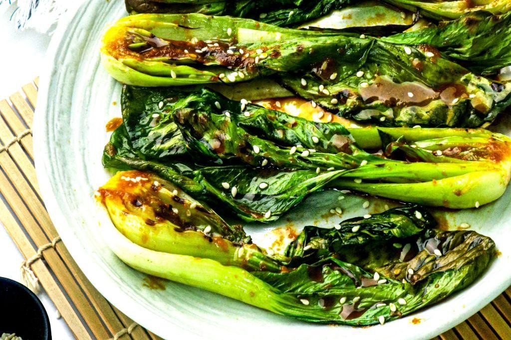 Grilled Bok Choy with Miso Glaze