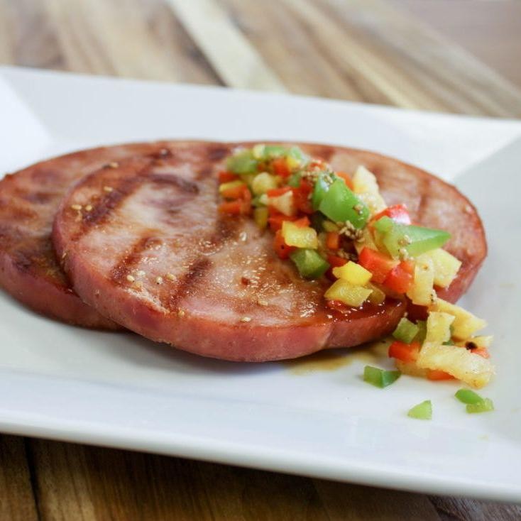 Grilled Ham Steak with Pineapple Salsa