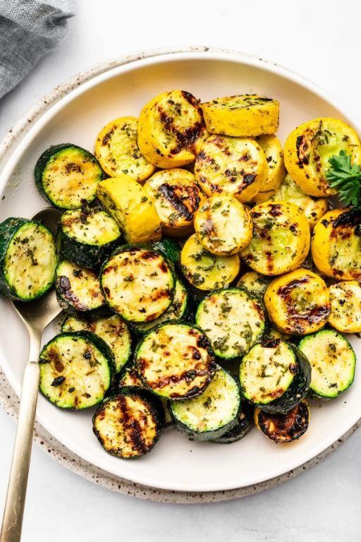Grilled Lemon Herb Squash and Zucchini
