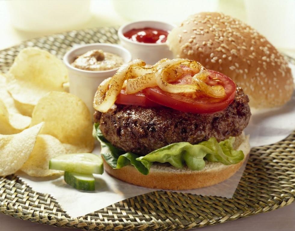 Grilled Onion and Beef Burger Patties