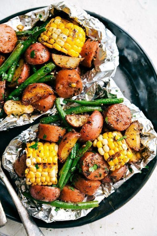 Grilled Sausage and Veggie Foil Packets