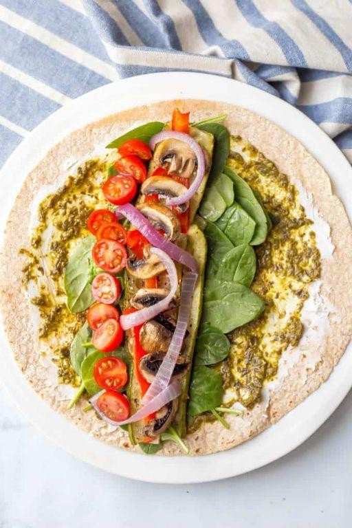 Grilled Veggie and Pesto Wrap