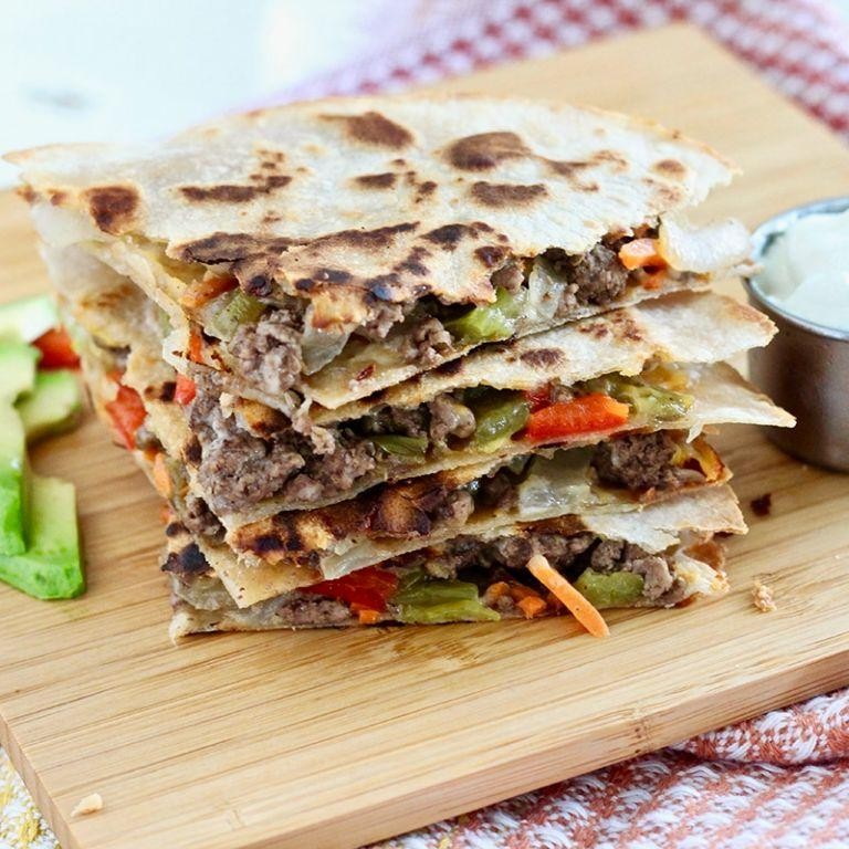 Ground Beef and Veggie Quesadillas