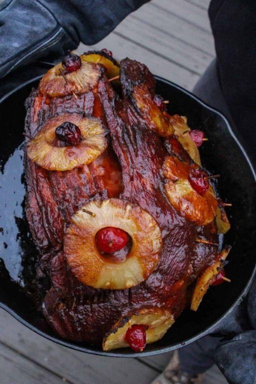 Ham Steak with Pineapple and Cherry Sauce