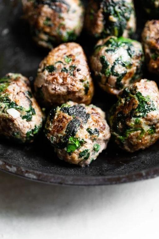 Healthy Ground Beef and Spinach Meatballs
