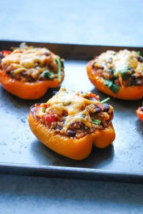 Hearty Black Bean and Quinoa Stuffed Peppers