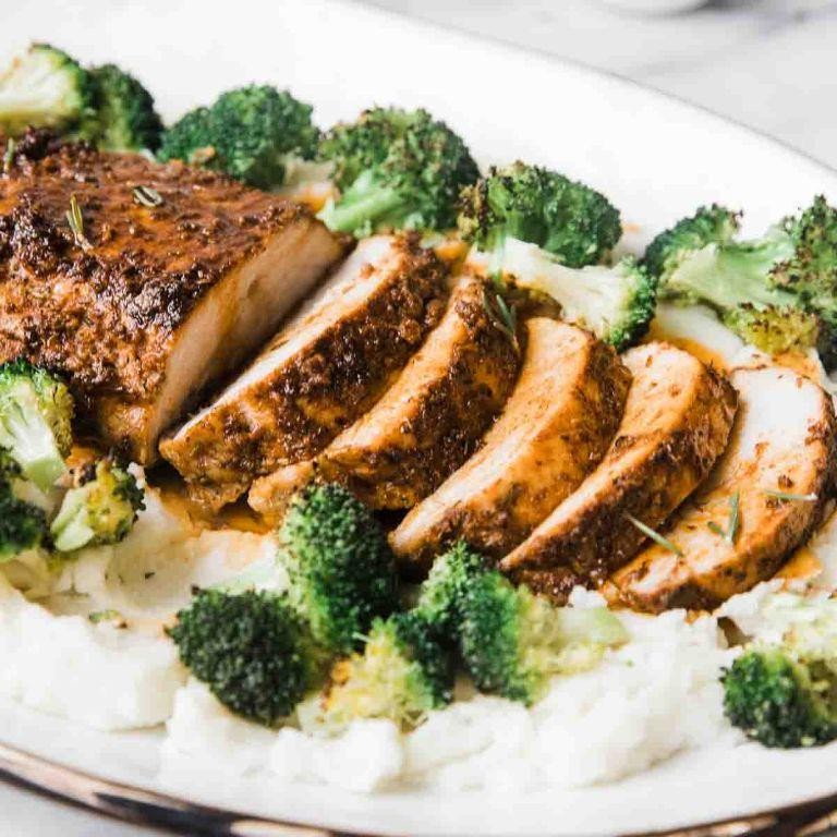 Herb-Crusted Pork Tenderloin with Steamed Broccoli