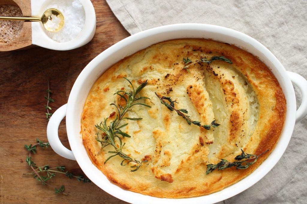 Herb-Infused Mashed Party Potato Casserole