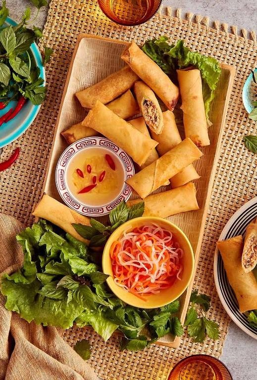 Herb-Infused Vietnamese Pork Egg Rolls