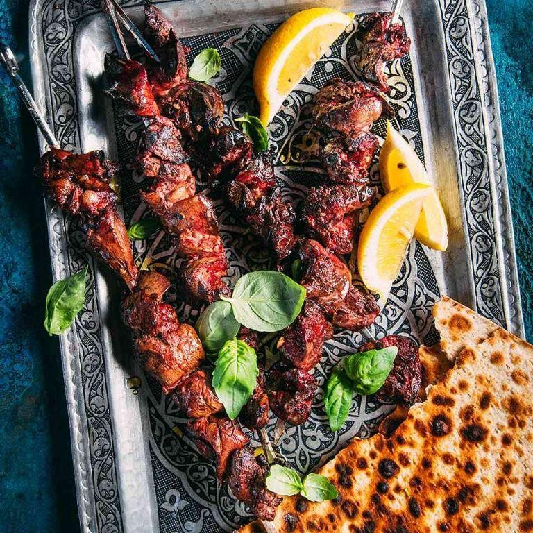 Herb-Marinated Grilled Liver Skewers