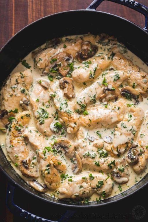 Herbed Creamy Chicken and Mushrooms