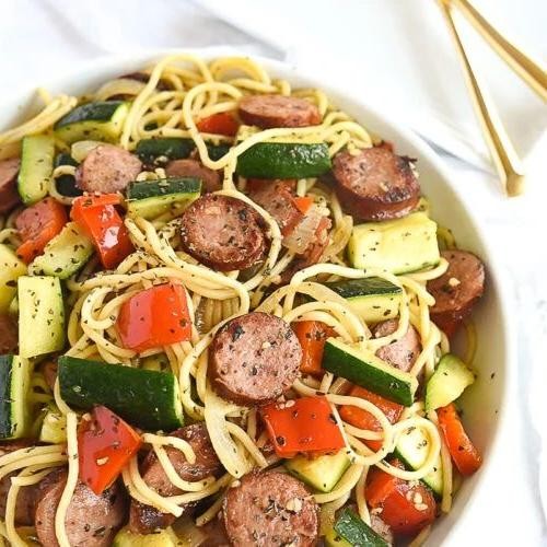 Herbed Kielbasa and Veggie Pasta