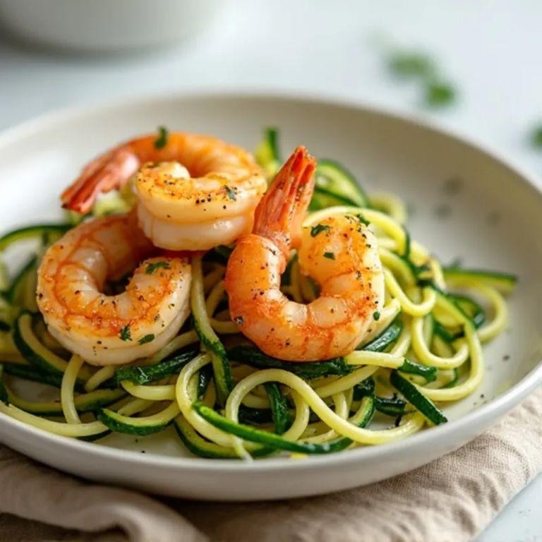 Herbed Pan Seared Shrimp with Zucchini Noodles
