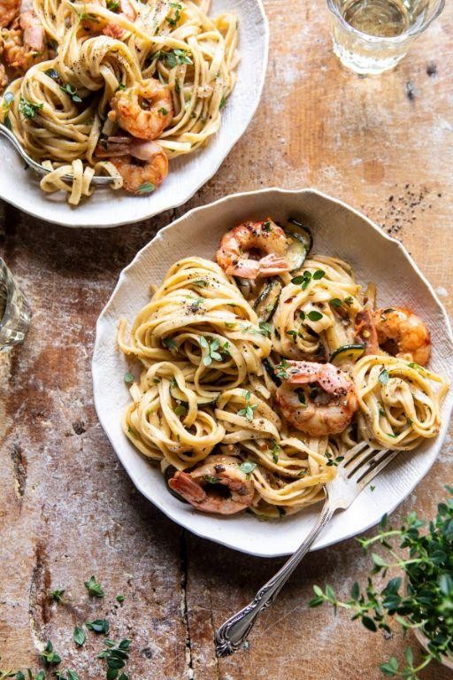 Herbed Shrimp Scampi with Whole Wheat Pasta