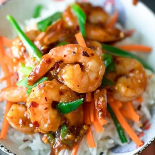 Honey Garlic Shrimp Noodle Bowl