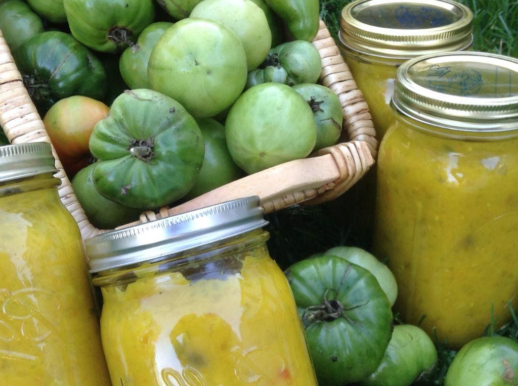 Honey Mustard Pickled Green Tomatoes