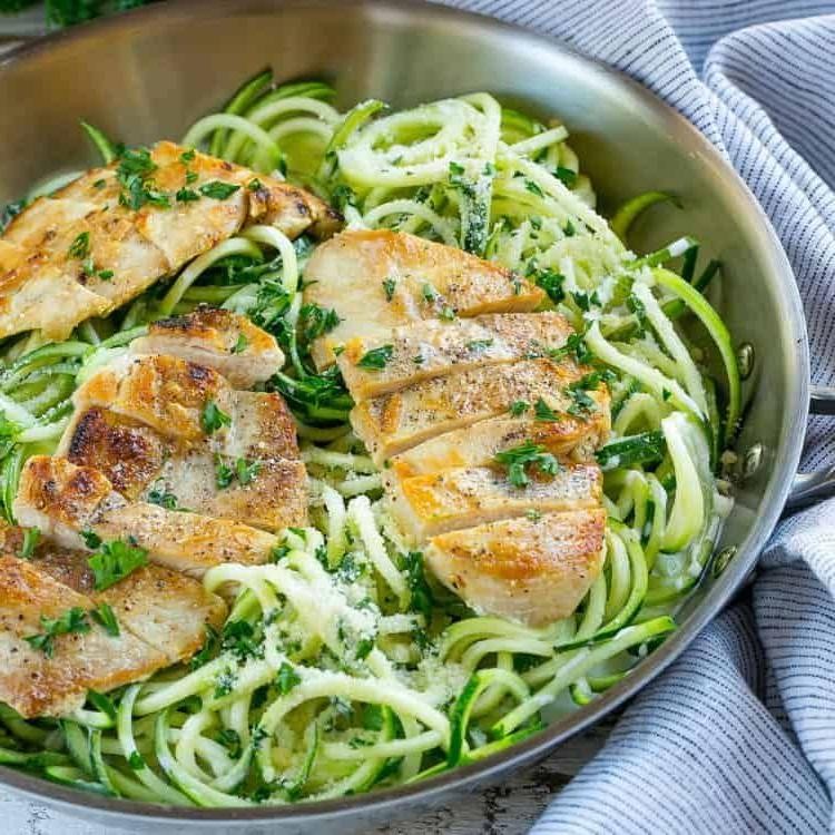 Keto Chicken Alfredo with Zucchini Noodles