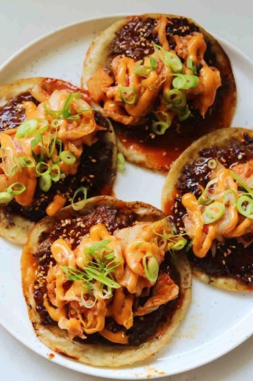 Korean BBQ Hamburger Ramen Tacos