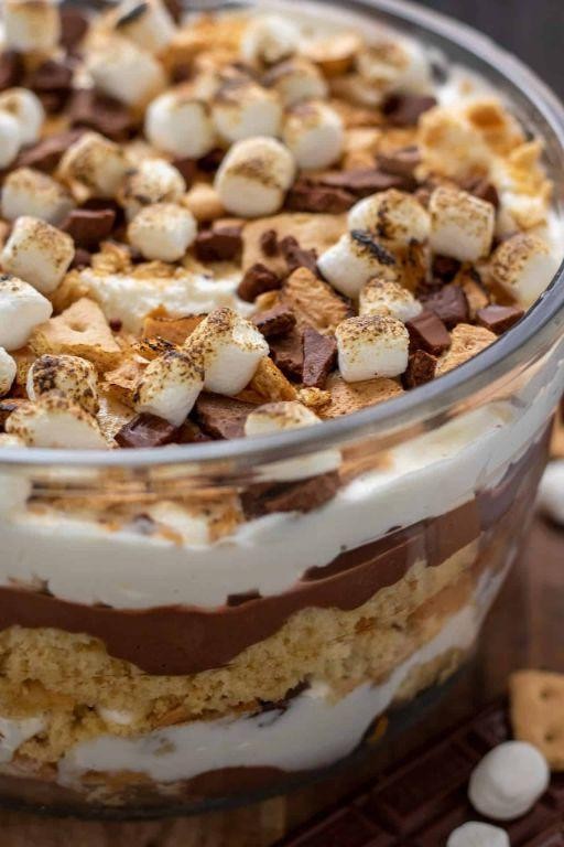Layered Graham Wafer Crumb Trifle