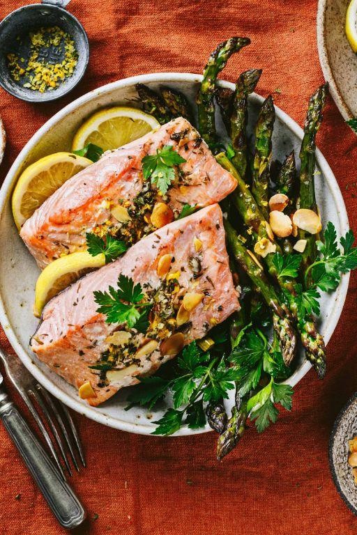 Lemon Herb Grilled Salmon with Asparagus