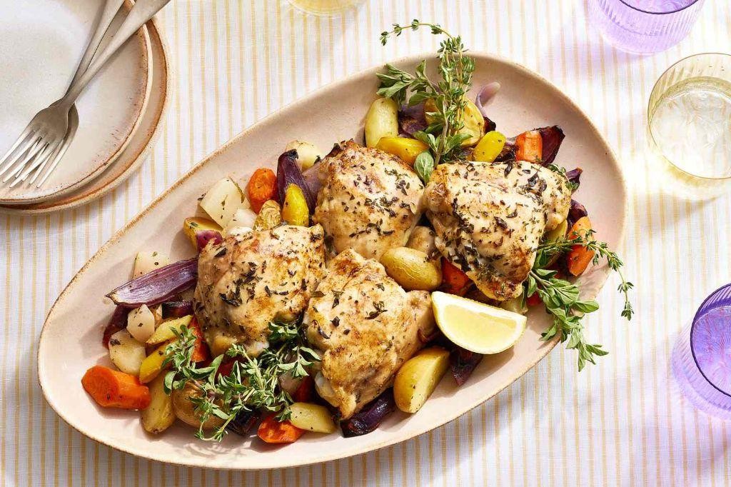 Lemon Herb Roast Chicken with Vegetables