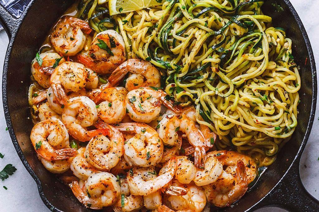 Lemon Herb Shrimp with Zucchini Noodles