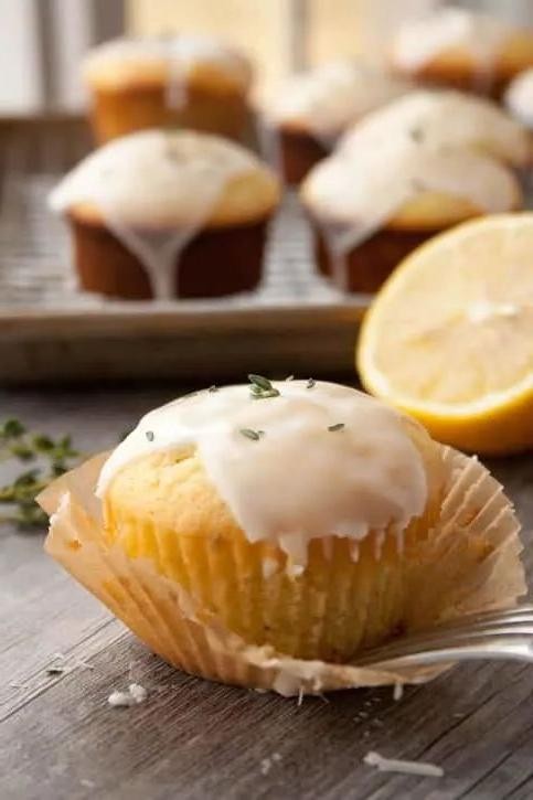 Lemon Thyme Olive Oil Cupcakes