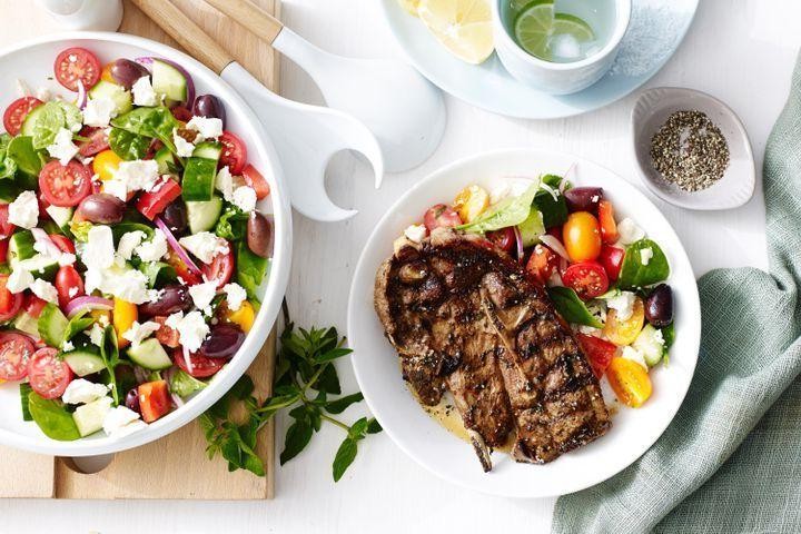 Lemon and Oregano Lamb Chops with Feta Aioli