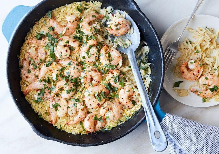 Light and Fresh Shrimp Scampi Orzo