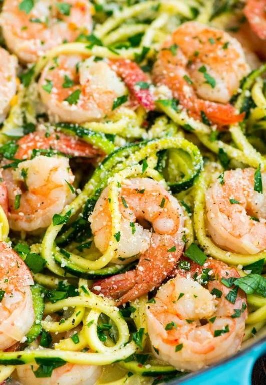 Light and Savory Shrimp Scampi with Zoodles