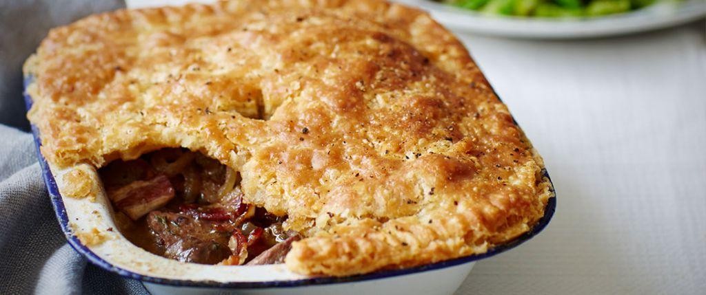 Liver and Bacon Pie with Flaky Crust