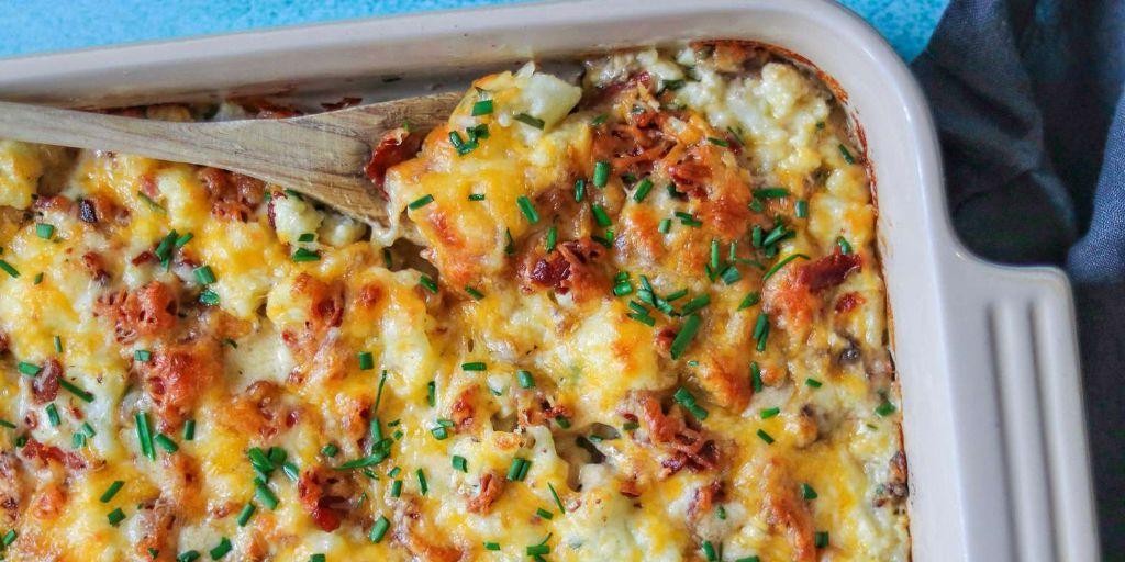 Loaded Cauliflower Casserole with Bacon