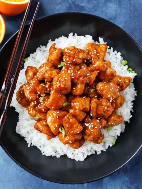 Mandarin Orange Chicken with Rice