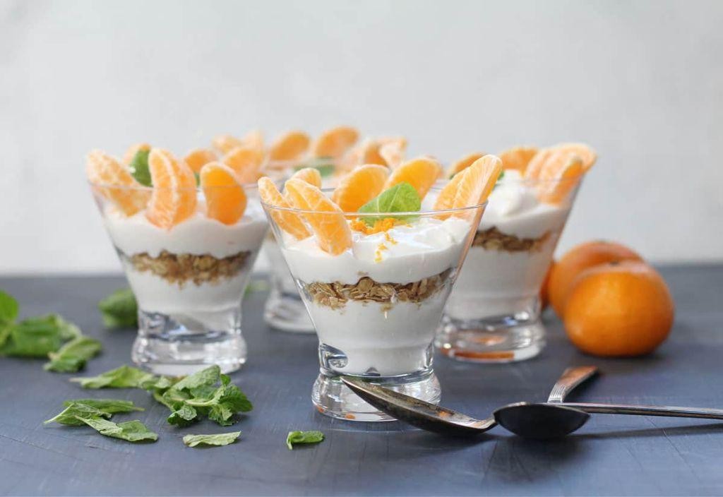 Mandarin Segment and Mint Yogurt Parfait