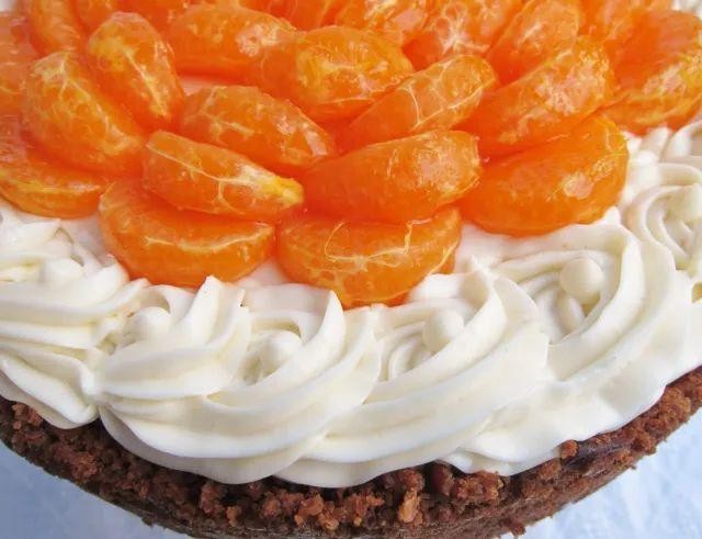 Mandarin Segment and Pecan Cheesecake