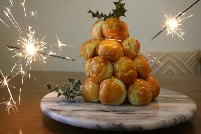 Mango Coconut Croquembouche