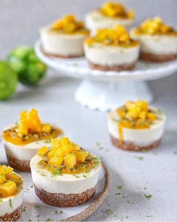 Mango Passionfruit Mini Cheesecakes