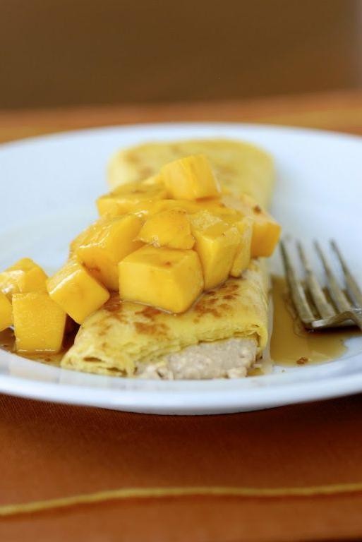 Mango and Coconut Blintzes